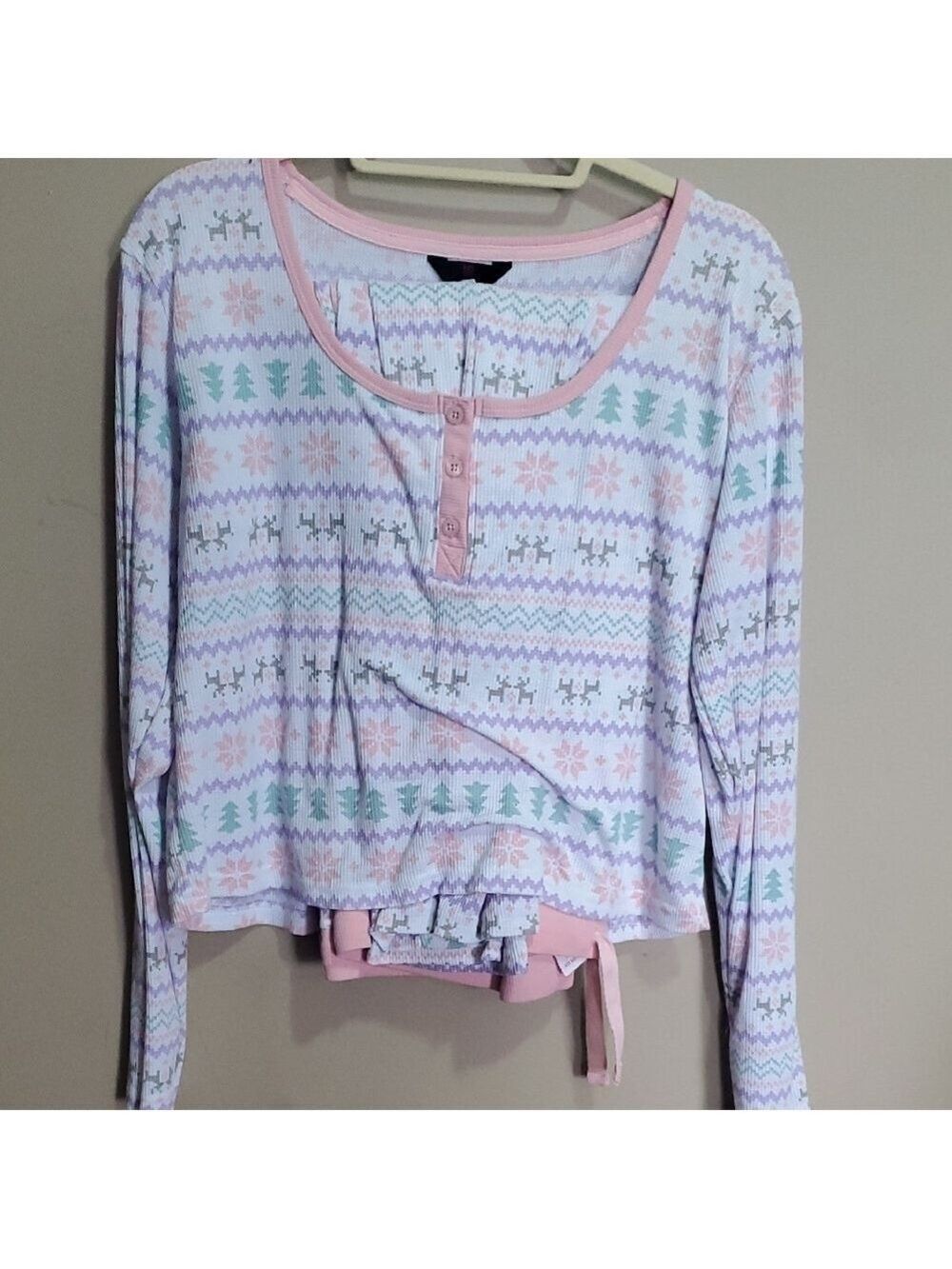 NOBO Pastel Patterned Reindeer Pjammas Size XL